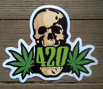 420 Skull Sticker